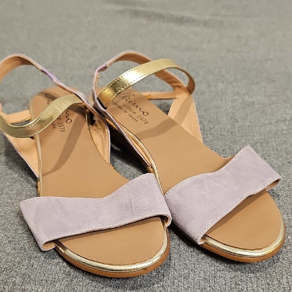 Gaimo Lavender Suede & Gold Strap Women's Sandals